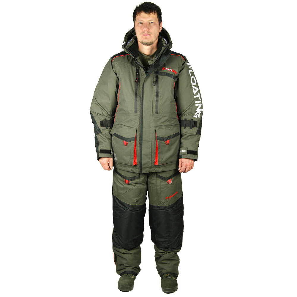 Костюм зимний ПОПЛАВОК SIBERIA FLOATING ХАКИ/ЧЕРНЫЙ BREATHABLE ХАНСМАН