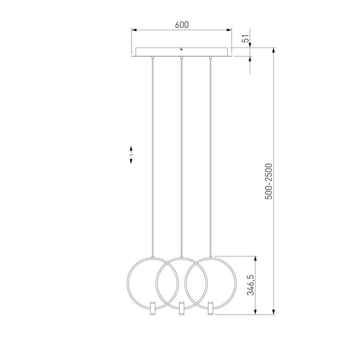 Подвесная светодиодная люстра Eurosvet Layla 50257/3 Led черный/ латунь