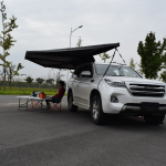 Маркиза автомобильная веерная, безопорная 2,3х2 м (правая), увеличенная, серая РИФ