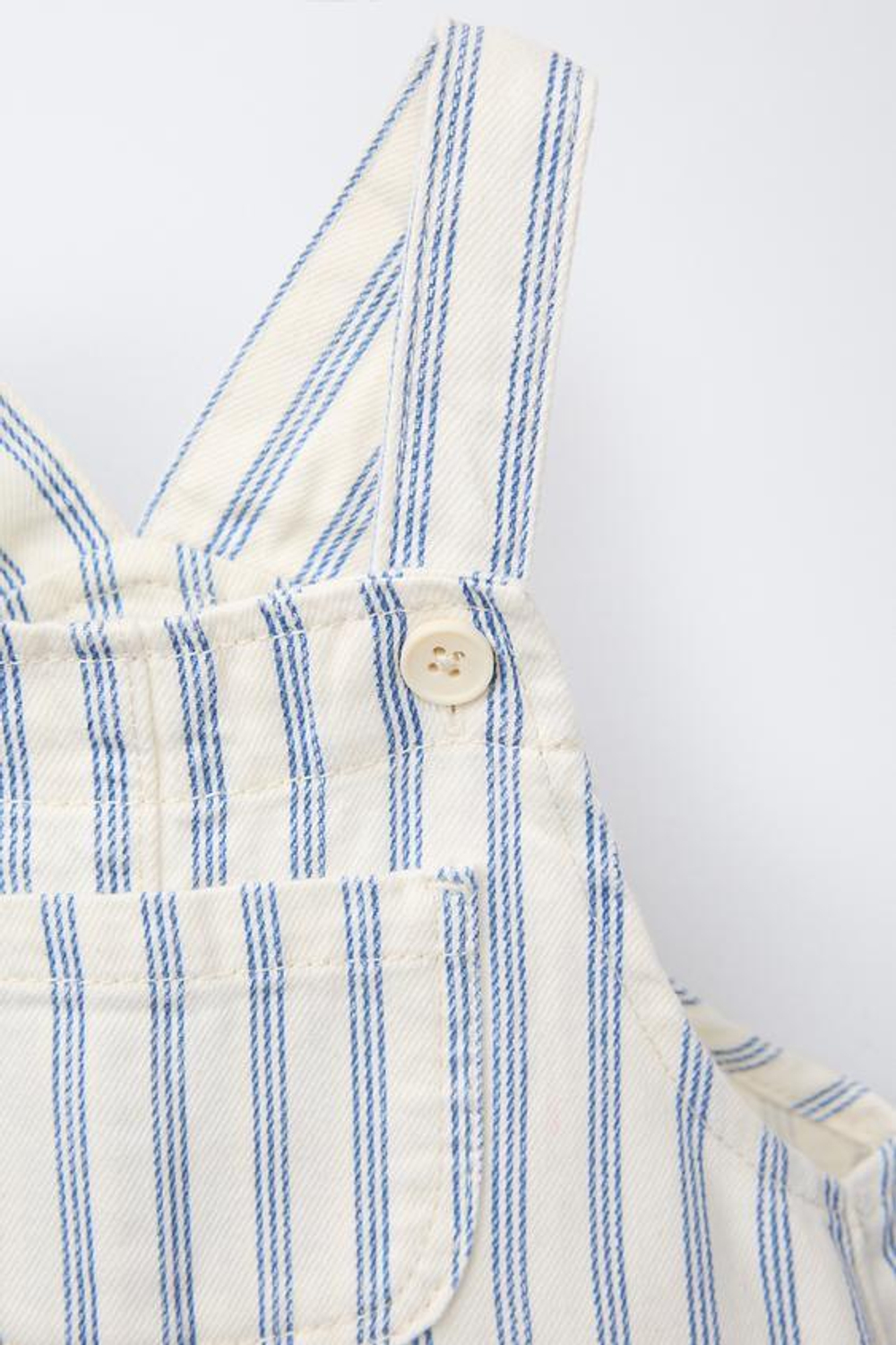 ZARA КОРОТКИЙ КОМБИНЕЗОН ИЗ ТВИЛА В ПОЛОСКУ, ЭКРЮ