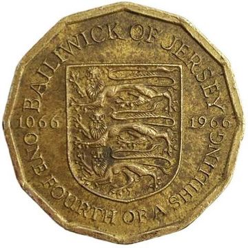 1/4 шиллинга 1966 Джерси «900 лет битве при Гастингсе»