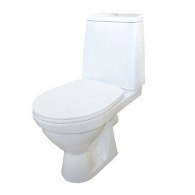 Унитаз-компакт Rosa Браво белый (арматура и сиденье, горизонт. выпуск)