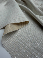 Сетка п/э с пайетками айвори