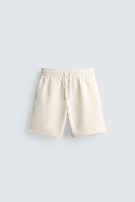 ZARA ДЛИННЫЕ ПЛАВКИ ИЗ МЯГКОЙ ТКАНИ, ЭКРЮ