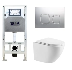 Унитаз с инсталляцией WeltWasser AMBERG 506 ST + MERZBACH 043 GL-WT + AMBERG RD-MT CR