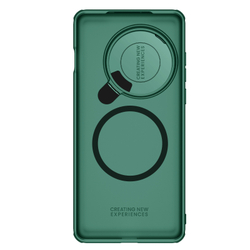 Чехол зеленого цвета (Dark Green) от Nillkin на OnePlus 13 с металлической откидной крышкой и поддержкой магнитной беспроводной зарядки MagSafe, серия CamShield Prop Magnetic Case