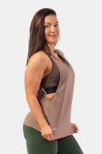 Майка SLEEVELESS LOOSE CROSS BACK TANK TOP "FEELING GOOD" 419 Бежевая