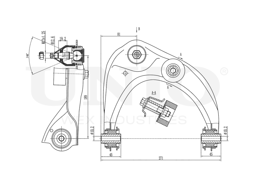 Рычаг подвески поперечный передний верхний правый UNIO SSP-40025