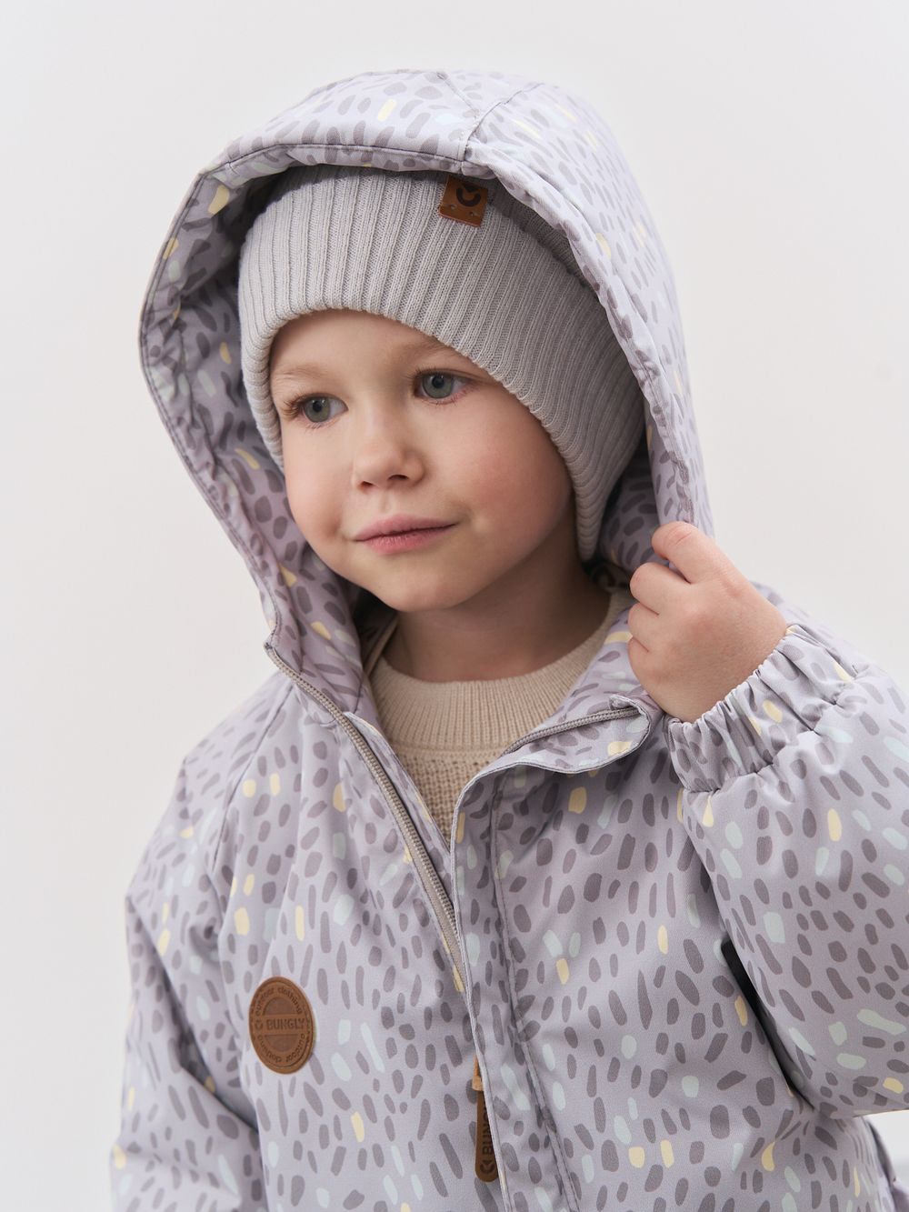 Комбинезон демисезонный мембранный "Солнечные зайчики - серый" 0+