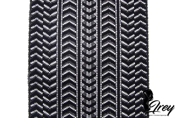 274 Кружево эластичное 19 см, Италия, черный 170