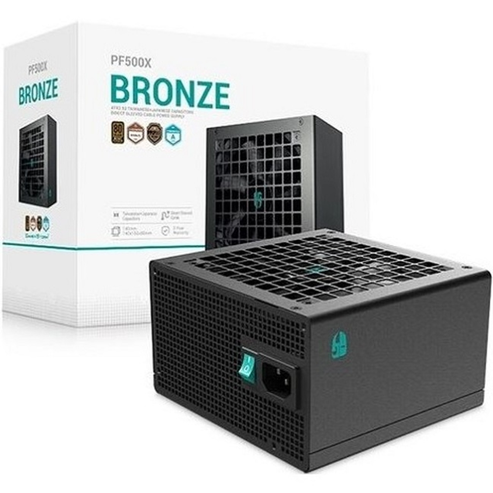 Блок питания DeepCool 500W GAMERSTORM PF500X BK Black, 120 мм, 80 PLUS Bronze (R-PF500X-HD0B-WGEU)