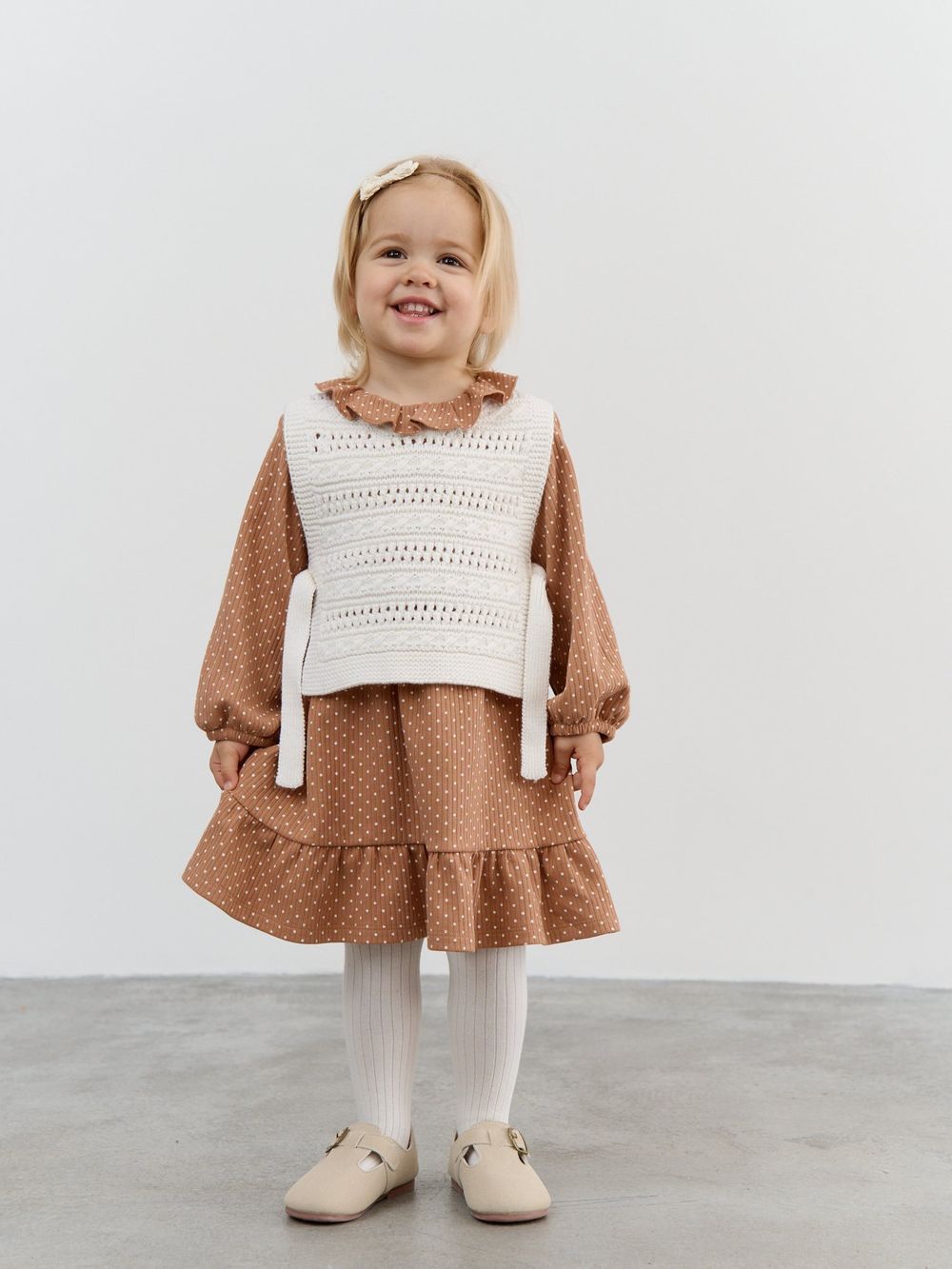 Платье с оборкой "Тирамису" 0+