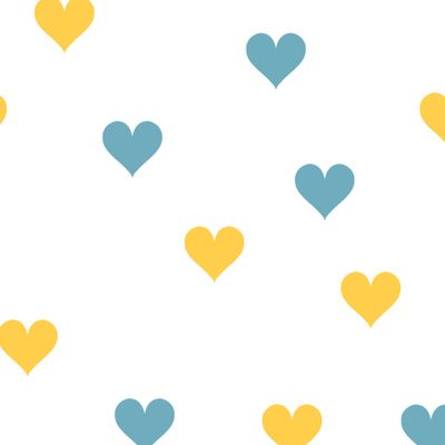 Сердечки голубые и желтые