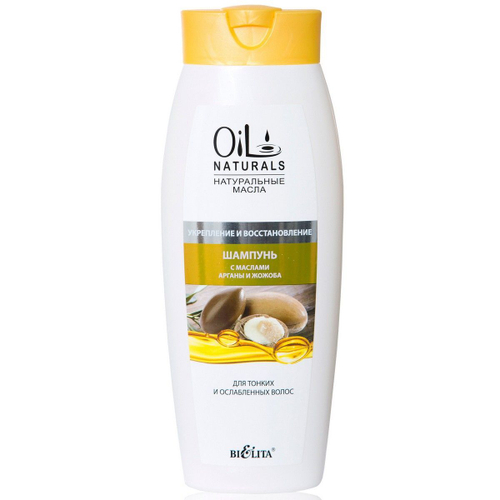 БЕЛИТА Шампунь Oil Naturals с маслами Арганы и Жожоба для тонких и ослабленных волос Укрепление и Восстановление 430 мл 3193 (20279)