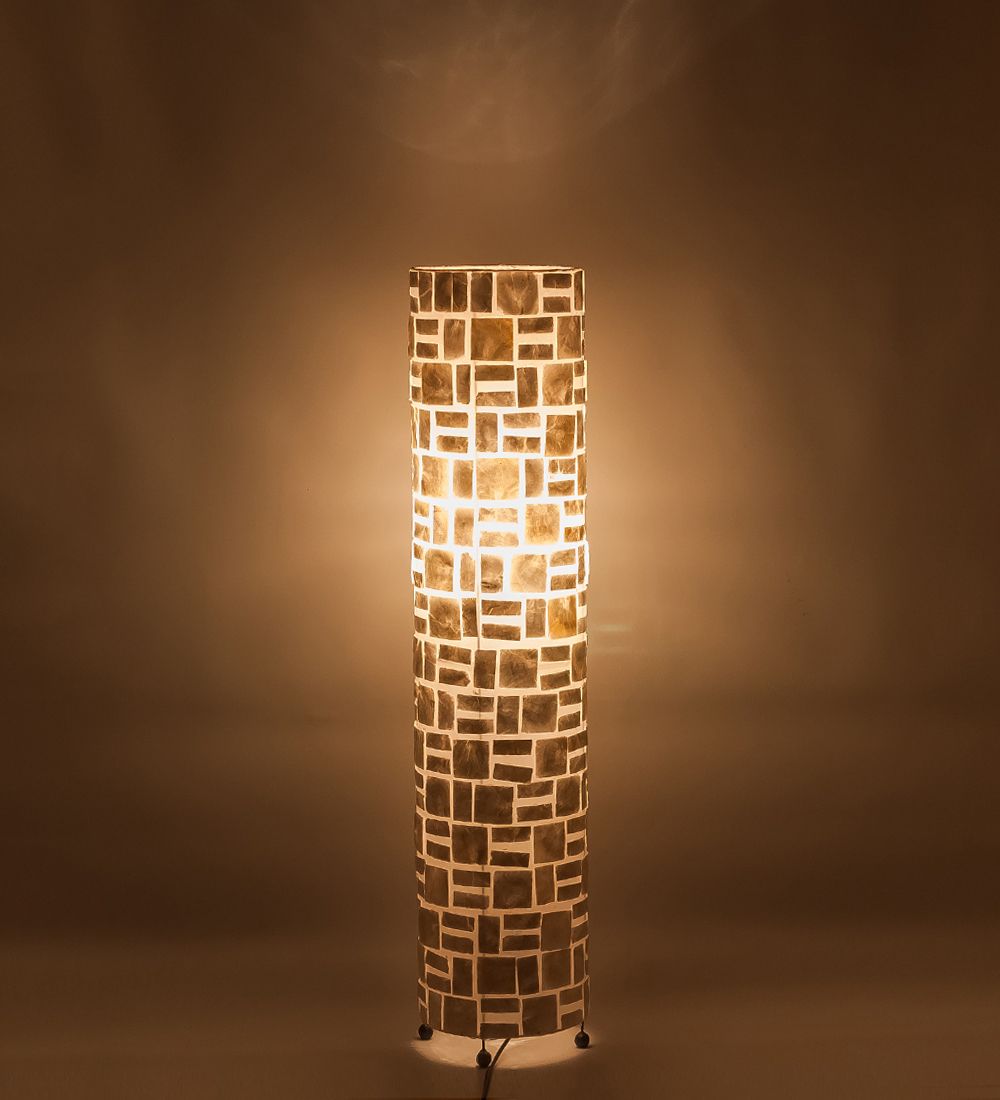 34-025 Светильник из перламутра «Цилиндр» 100см