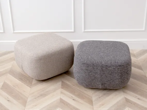 Пуф E5.2, 54х54х34 см, серая рогожка