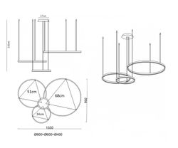 Kink Light 08246,36PA(4000K) Подвес Лаура латунь d40+60+80