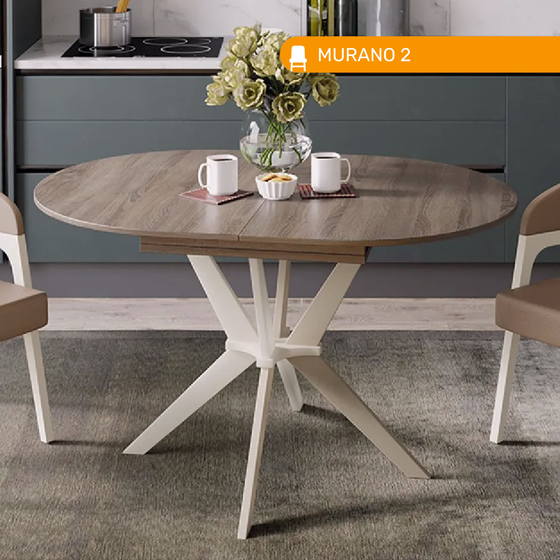 Стол MURANO 2, цвет дуб сонома трюфель / слоновая кость