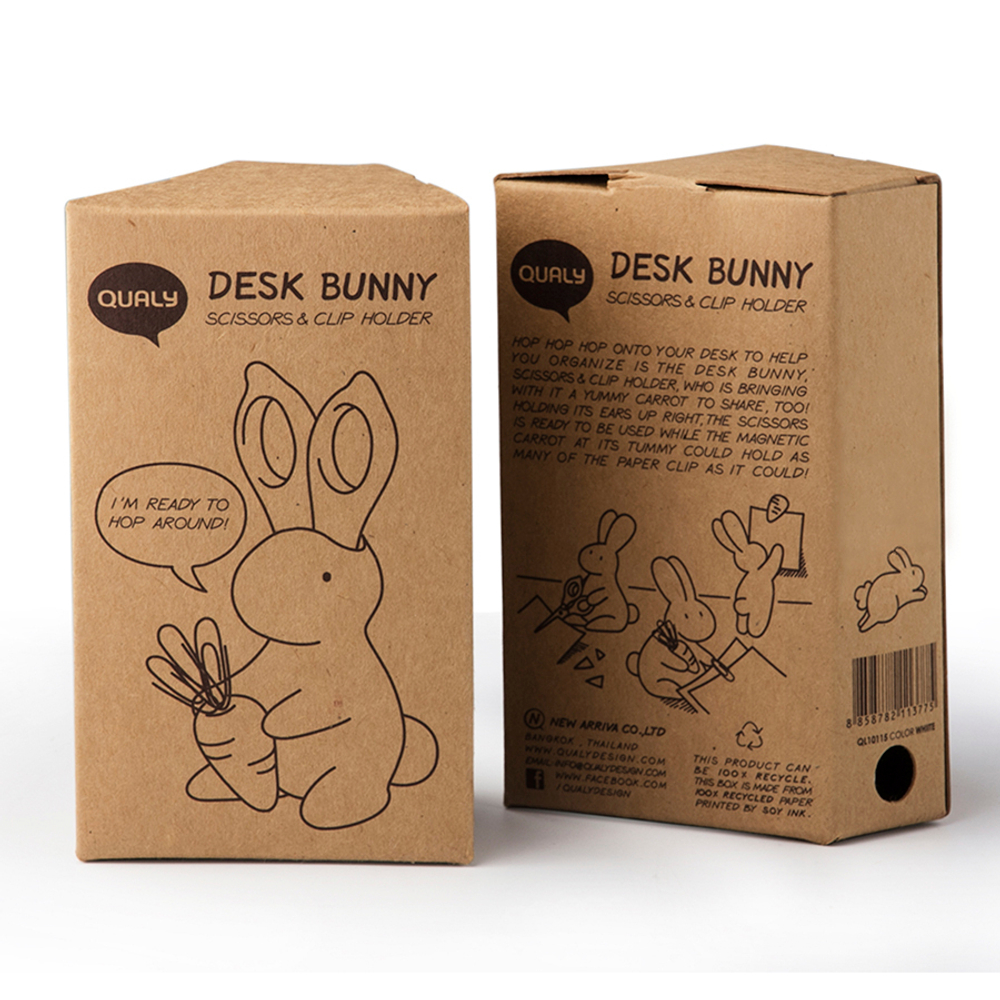 Ножницы+магнит со скрепками bunny, черный