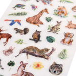 Наклейки "Дикие животные" 21,5*11см. светятся в темноте