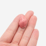 Бусина в форме морской ракушки, 14,6*21мм, коралловая, глазурированный фарфор