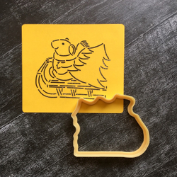 Мышка №6 с ёлочкой на санках