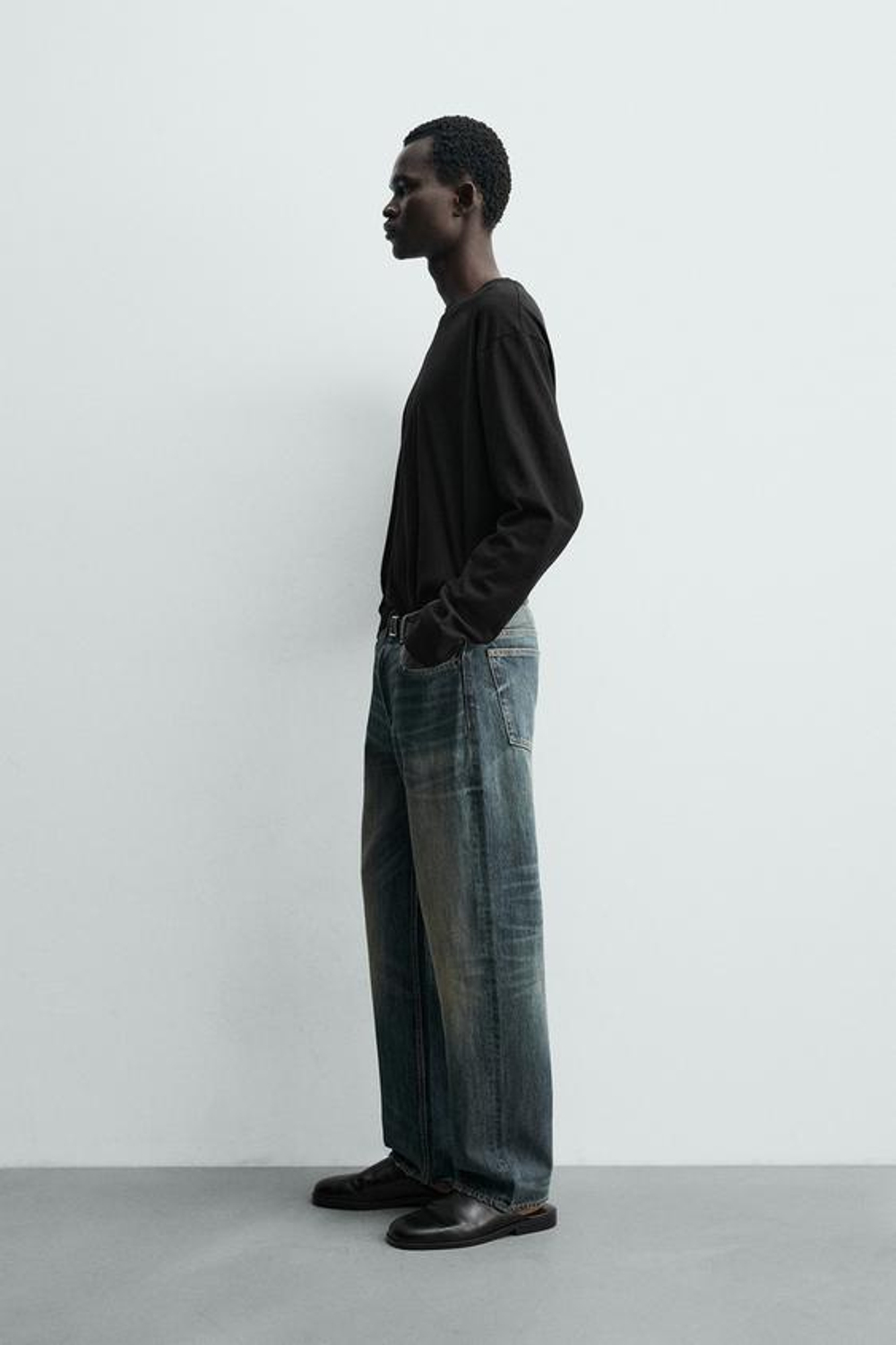 ZARA ДЖИНСЫ STRAIGHT FIT, ВЫЦВЕТШИЙ СИНИЙ