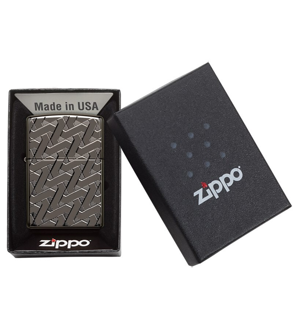 Зажигалка ZIPPO Armor™ с покрытием High Polish Black Ice®, латунь/сталь, чёрная, 38x13x57 мм (49173)