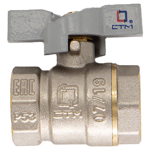 Кран CTM шар. для воды 1" г/г бабочка СТАНДАРТ CWFFB001