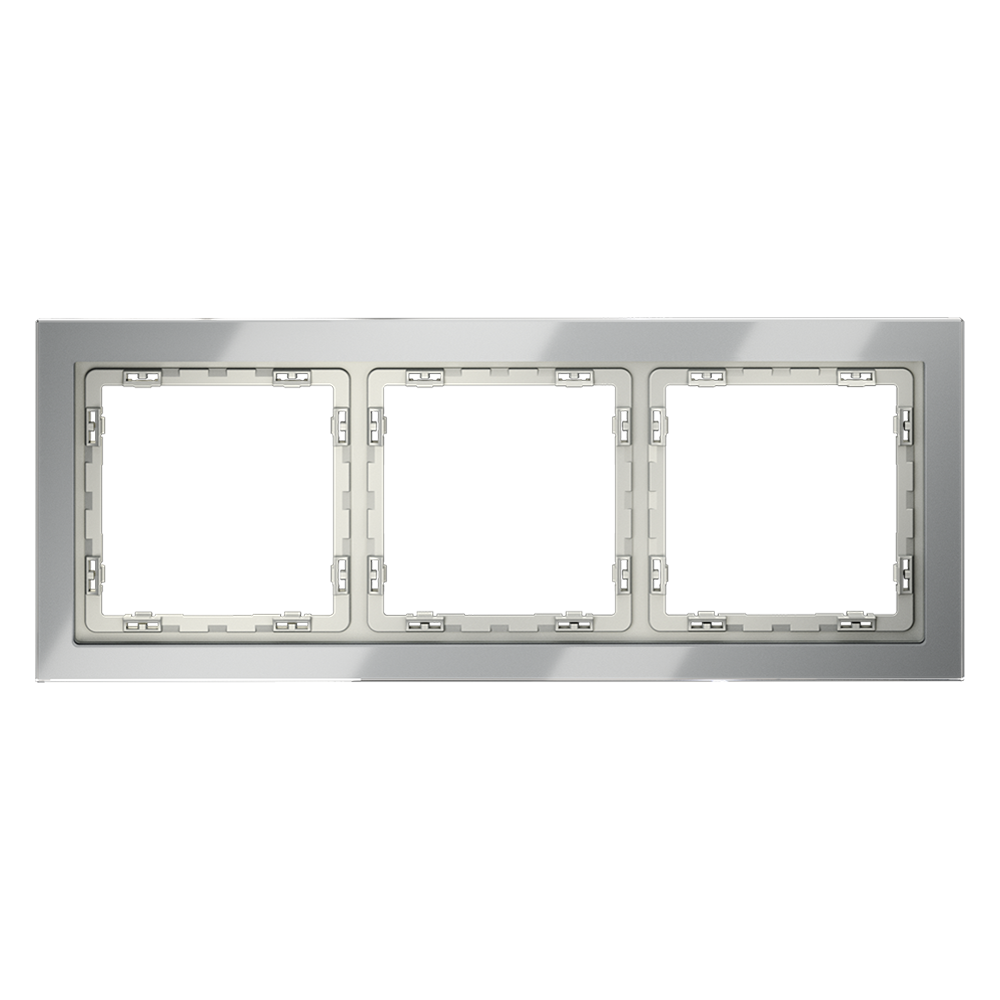Рамка стеклянная на 3 поста, (сталь, стекло) Voltum S70 VLS110305
