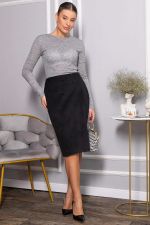 Юбка вельветовая Жасмин (черная) Ю14441-25М LT Collection