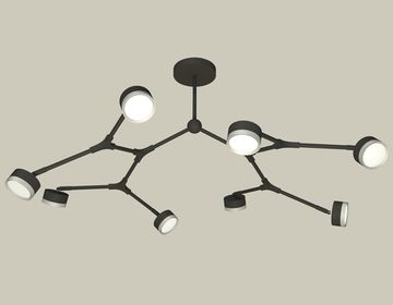 Комплект подвесного поворотного светильника 8*GX53 XB9060151/8 SBK/MCH черный песок/хром матовый (C9060, N8121)Techno DIY System Complects Ambrella