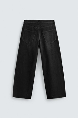 ZARA ДЖИНСЫ BAGGY FIT С РАЗРЕЗАМИ, ЧЕРНЫЙ