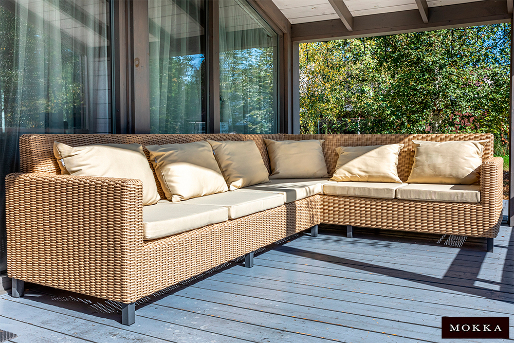 Диван угловой MOKKA BELLA, соломенный