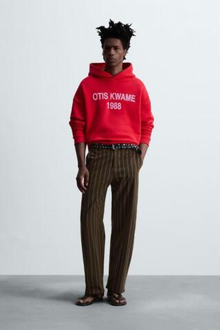 ZARA БРЮКИ BALLOON FIT В ПОЛОСКУ © OTIS KWAME KYE QUAICOE, ЧЕРЕПИЧНЫЙ