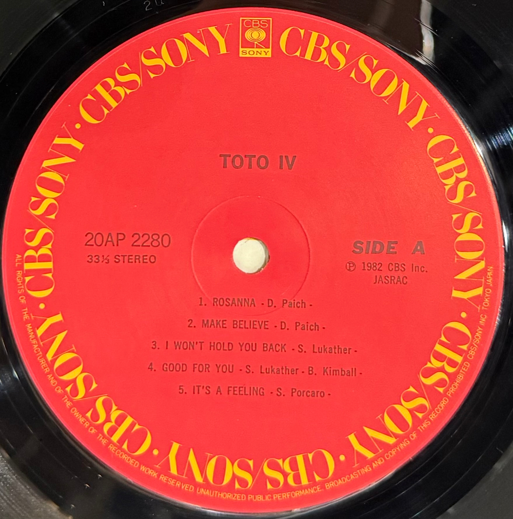 Виниловая пластинка Toto ‎– Toto IV LP