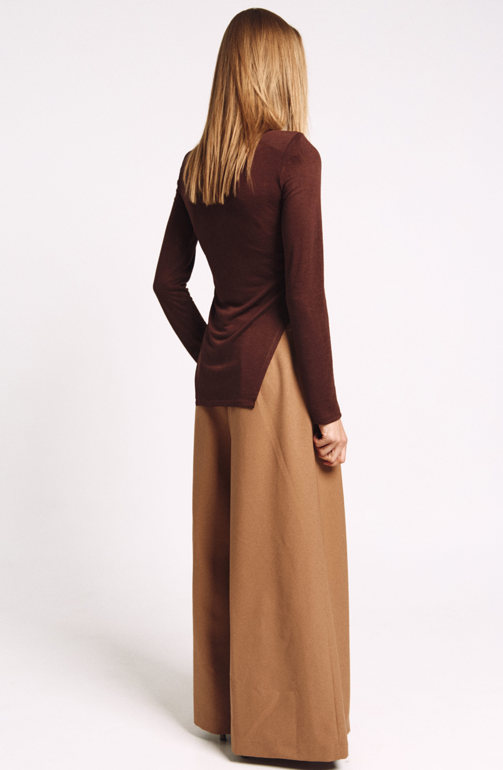 Лонгслив фигурный 1257 корица