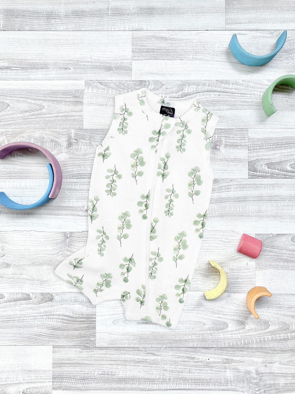 Песочник без рукавов Mjölk Sleep and Play Эвкалипт