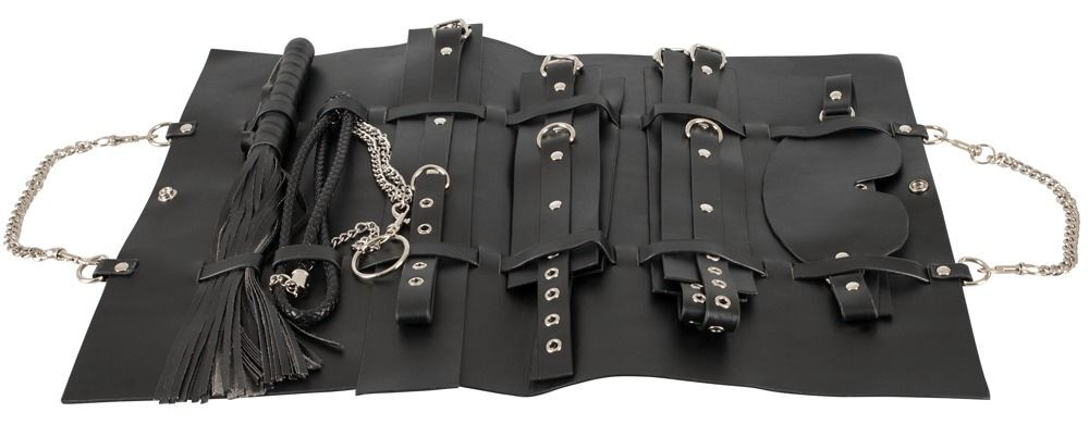 Черная фетиш-сумка c БДСМ-девайсами (Цвет: черный)