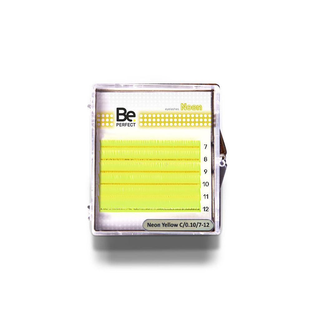 Цветные ресницы BePerfect Neon Yellow MIX 6 линий