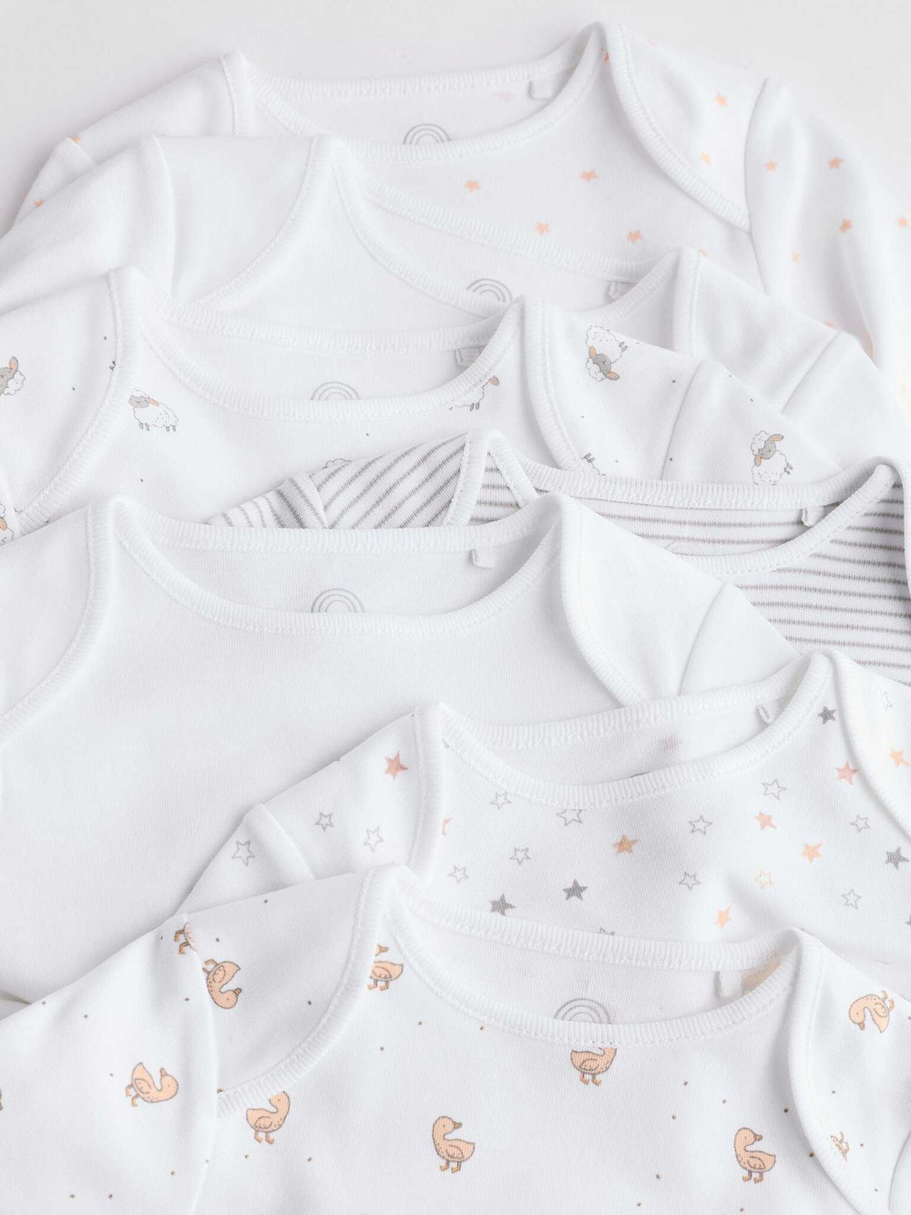 Боди с длинным рукавом для малышей Next K79-893, 7 шт., Белый