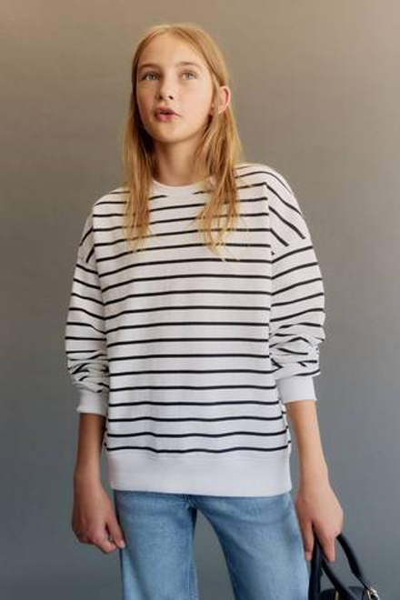 H&M Толстовка с круглым вырезом, белый