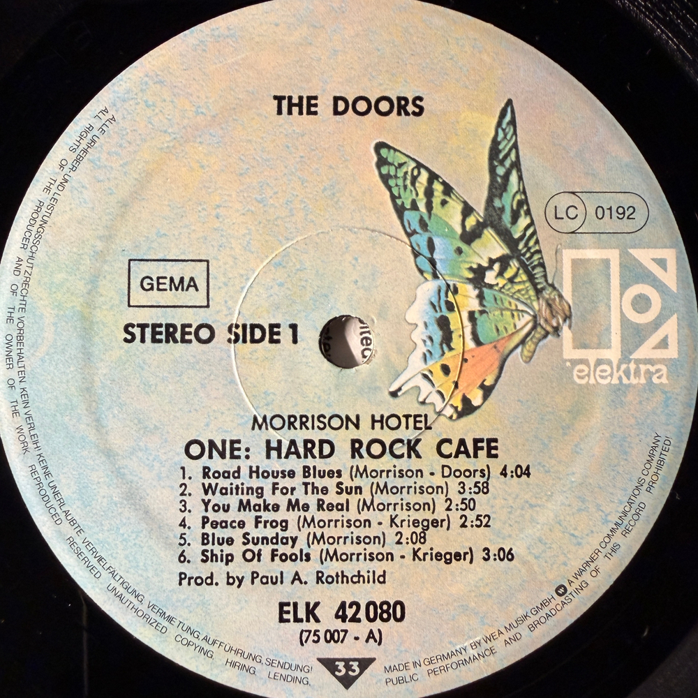 The Doors ‎– Morrison Hotel (Германия 1978г.)