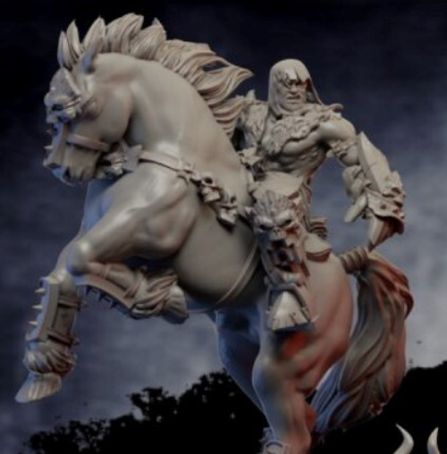 Grand Alliance Chaos Everchosen and Slaves to Darkness Chaos Marauder Конный мародёр №4 миниатюра для dnd, днд, pathfinder, фентези, Настольная игра, НРИ, Варгейм, РПГ