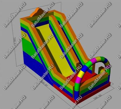 Детский надувной батут-горка "Без радуги никуда" 10*5*7 м