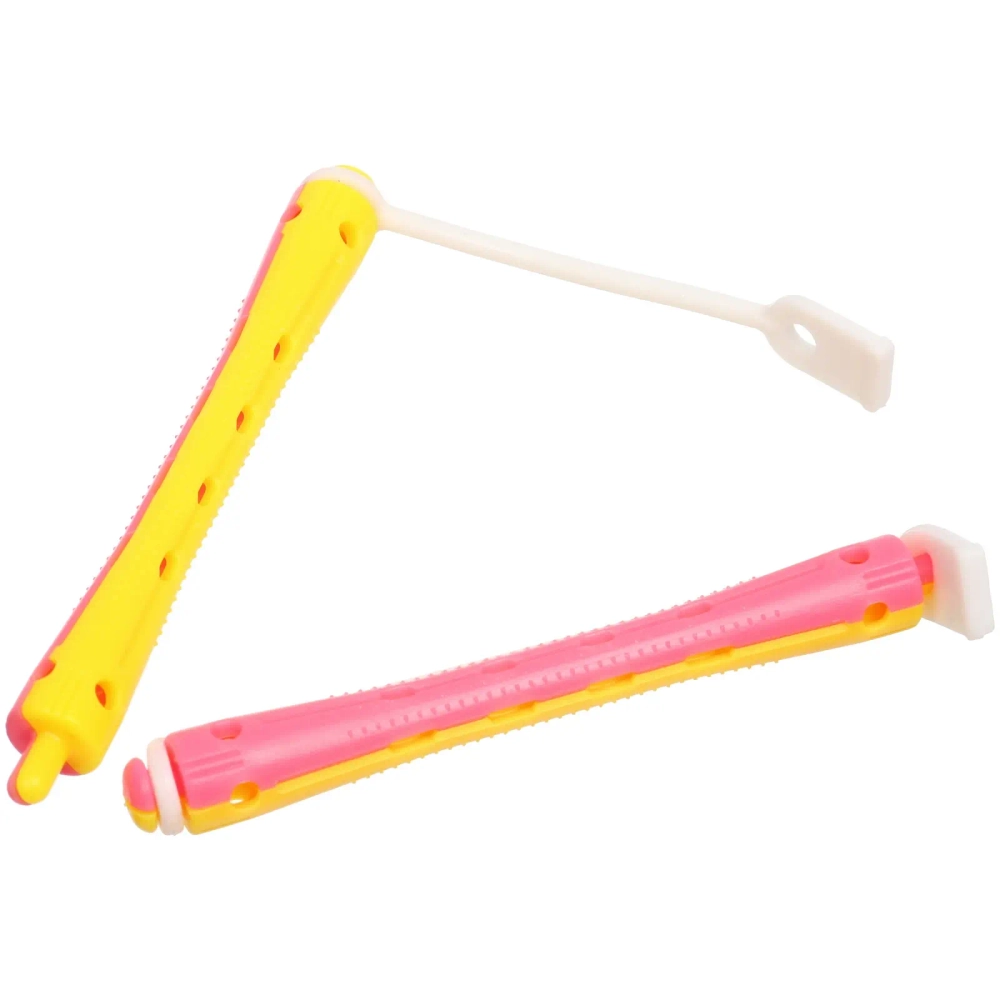 Бигуди пластмассовые-коклюшки 10шт, d=9мм (желто-розовый)