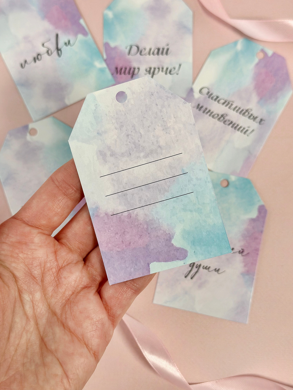 Бирка "Счастливые моменты", набор 6 шт., 7 х 5 см