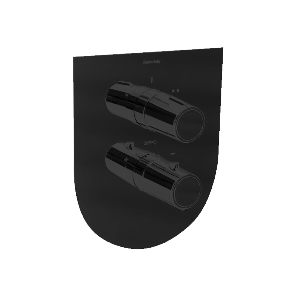 Встраиваемый термостатический смеситель для душа на 2 выхода TZAR 348712SNM чёрный