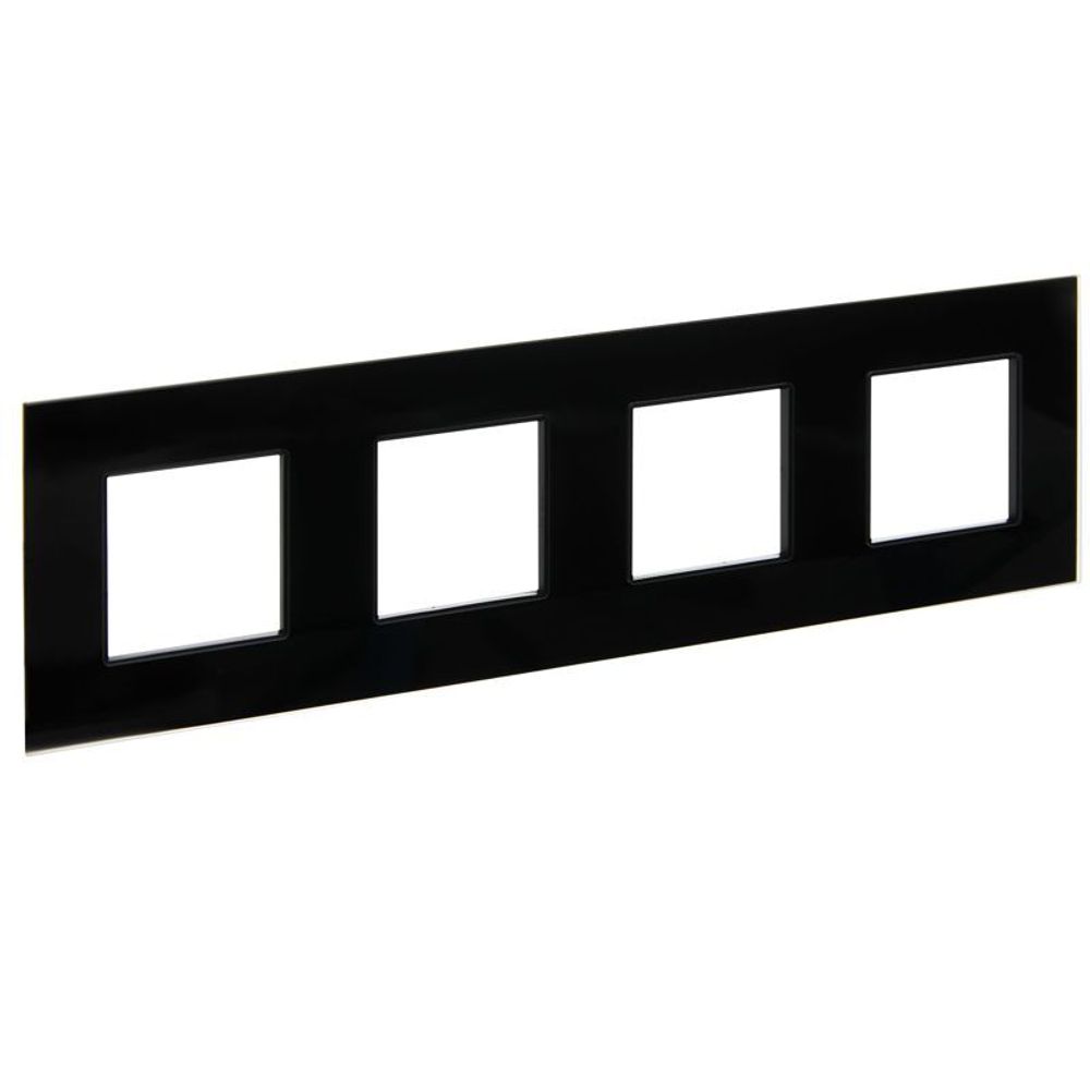 Рамка 4-м SKANDY SK-F24Bl стекло черн. IEK SK-M42-G-K02