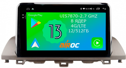 Магнитола для Honda Accord 10 2017-2021 - Airoc 2K AU-1928 на Android 13, TS20, 12/512Гб, SIM-слот